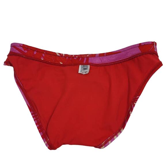 Athena Women's Summer Poolside Bikini Bottom Pink/Red Leaf Bikini Bottoms 8 - Picture 4 of 6